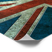 British Flag Aged Steel Effect Poster (Ecke)