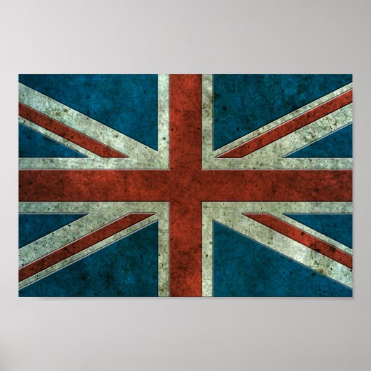 British Flag Aged Steel Effect Poster (Vorne)