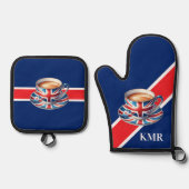 British Flag Ästhetisches Englisch-Teacup Ofenhandschuh & Topflappen-Set (Vorderseite)