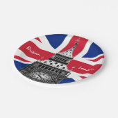 British Flag & Big Ben - London, Großbritannien /S Pappteller (Schrägansicht)