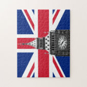 British Flag & Big Ben - London, Großbritannien /S Puzzle (Vertikal)