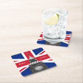 British Flag & Big Ben - London, Großbritannien /S Rechteckiger Pappuntersetzer (Vor Ort)