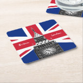 British Flag & Big Ben - London, Großbritannien /S Rechteckiger Pappuntersetzer (angewinkelt)