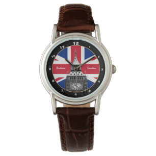 British Flag & Big Ben - London, Vereinigtes Köni Armbanduhr