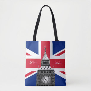 British Flag & Big Ben - London, Vereinigtes Köni Tasche
