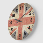 British Flag Distressed Große Wanduhr (Winkel)