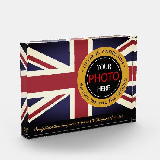 British Flag Foto Block & United Kindom / Name UK (Links)