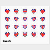 British Flag Heart Valentine Runder Aufkleber (Blatt)