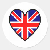 British Flag Heart Valentine Runder Aufkleber (Vorderseite)