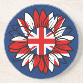 British Flag Sunflower Design Coaster  Getränkeuntersetzer (Vorne)