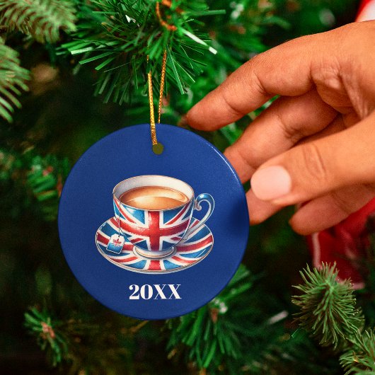 British Flag Teacup Weihnachtsbaum Keramik Ornament