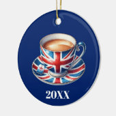 British Flag Teacup Weihnachtsbaum Keramik Ornament (Links)