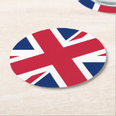 BRITISH FLAG, Union Jack Biermatte, Runder Pappuntersetzer (Angewinkelt)
