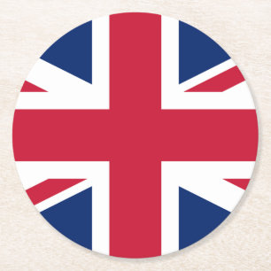 BRITISH FLAG, Union Jack Biermatte, Runder Pappuntersetzer