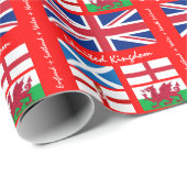 British Flag, Union Jack & United/sports Geschenkpapier (Rolleneckpunkt)