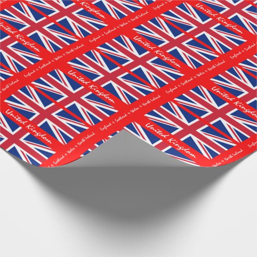 British Flag, Union Jack & United/sports Geschenkpapier (Ecke)
