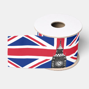 British Flag & United, Big Ben /holiday UK Ripsband