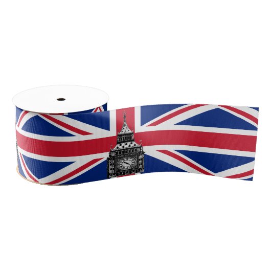 British Flag & United, Big Ben /holiday UK Ripsband (Spule)
