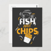 British Food Fish Chips Funny Streetfood Postkarte (Vorne/Hinten)