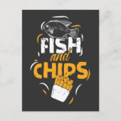 British Food Fish Chips Funny Streetfood Postkarte (Vorderseite)