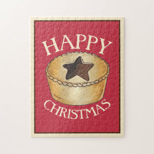 British Food Fruit Mince Pie Happy Christmas Puzzle