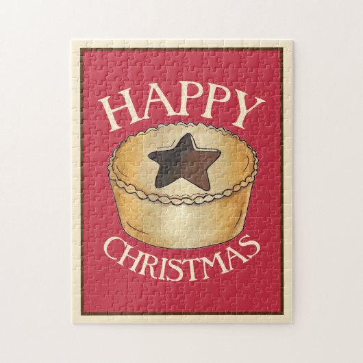 British Food Fruit Mince Pie Happy Christmas Puzzle (Vertikal)