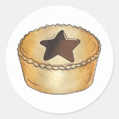 British Food Fruit Mince Pie Happy Christmas Runder Aufkleber (Vorderseite)