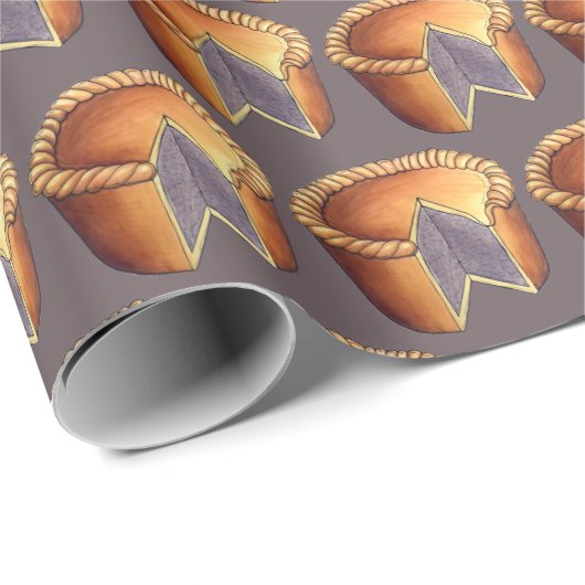 British Food Pork Pie Savory Pastry UK Cuisine Geschenkpapier (Rolleneckpunkt)