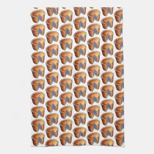 British Food Pork Pie Savory Pastry UK Cuisine Geschirrtuch (Vertikal)