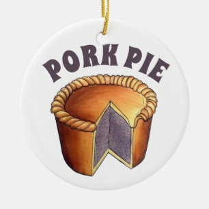 British Food Pork Pie Savory Pastry UK Cuisine Keramik Ornament