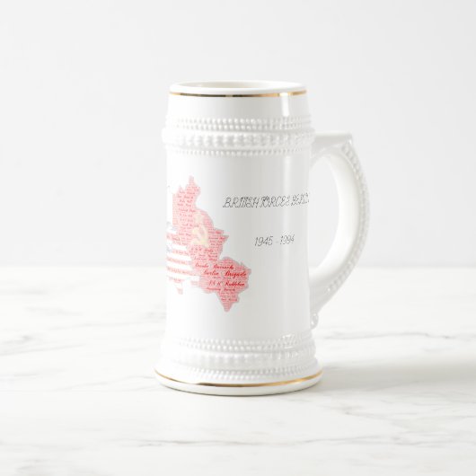 British Forces Berlin White Stein Bierglas (VorderseiteRechts)