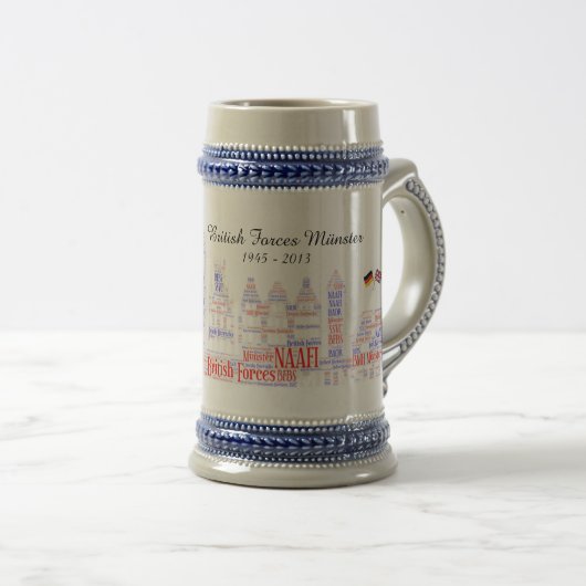 British Forces Münster Gray Stein Bierglas (VorderseiteRechts)