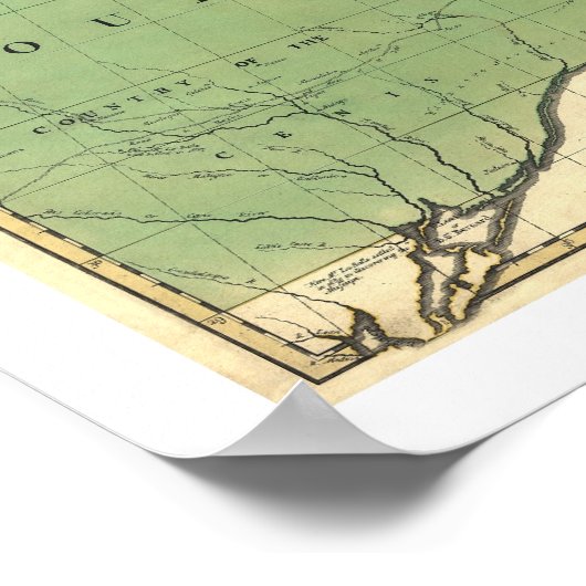 British & French America Map - 1775 Poster (Ecke)