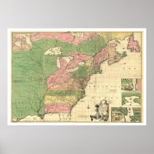 British & French America Map - 1775 Poster