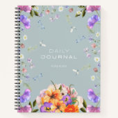 British Garden Mist Blue Bloom Notebook Notizblock (Vorderseite)