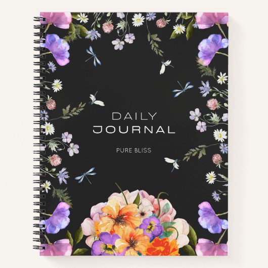 British Garden Serenity Pink Gray Journal Notizblock (Vorderseite)