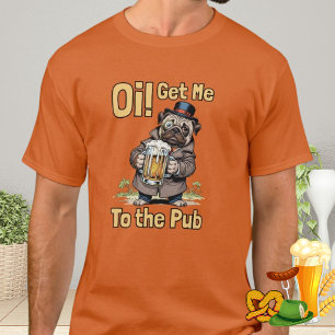 British Gentleman Mops London Pub Dog Lover UK Ges T-Shirt
