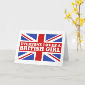 British Girl Karte (Gelbe Blume)