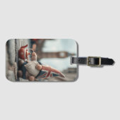 British Gnome mit Union Jack Hat und Teapot Gepäckanhänger (Vorderseite (Horizontal))