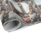 British Gnome mit Union Jack Hat und Teapot Geschenkpapier (Rolleneckpunkt)