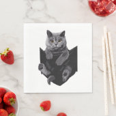 British Graue Katze in Pocket S Serviette (Beispiel)