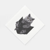 British Graue Katze in Pocket S Serviette (Ecke)