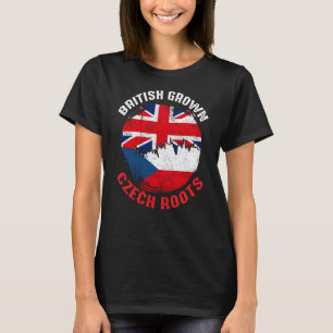 British Grown Czech Roots Vintag Flags of Men Wo T-Shirt