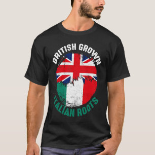 British Grown Italian Roots Vintag Flags for Men T-Shirt