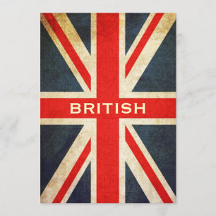 British Grunge Union Jack Invitation (Vertikal) Einladung