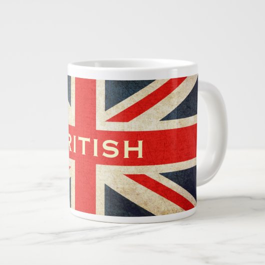 British Grunge Union Jack Jumbo Coffee Tasse (Vorderseite Rechts)