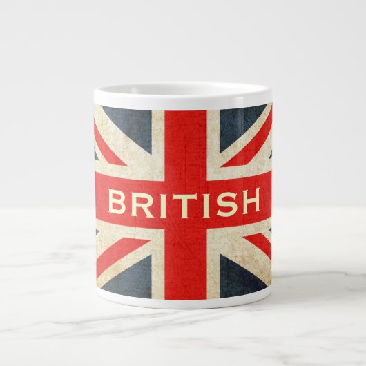 British Grunge Union Jack Jumbo Coffee Tasse (Vorderseite)