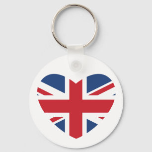 British Heart Keychain - Union Jack Flag Schlüsselanhänger