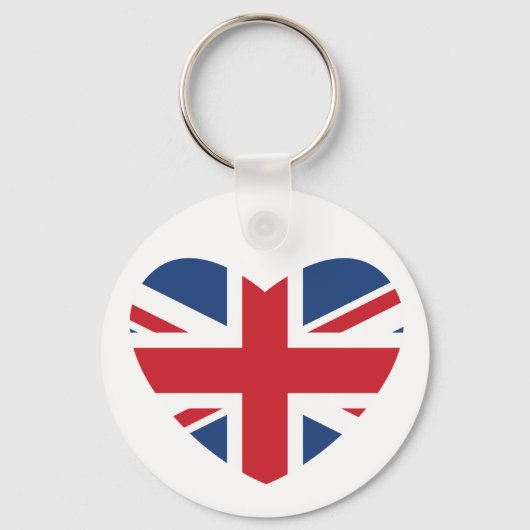 British Heart Keychain - Union Jack Flag Schlüsselanhänger (Vorderseite)