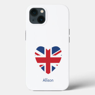 British Heart - Union Jack Flag - Personalisiert iPhone 13 Hülle